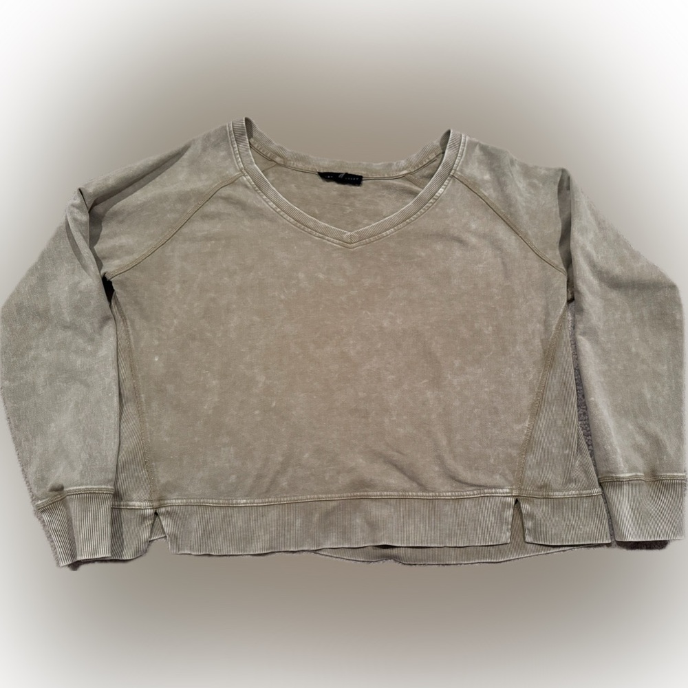 Jane + Delancey cropped olive brown washed top Large - Picture 3 of 4